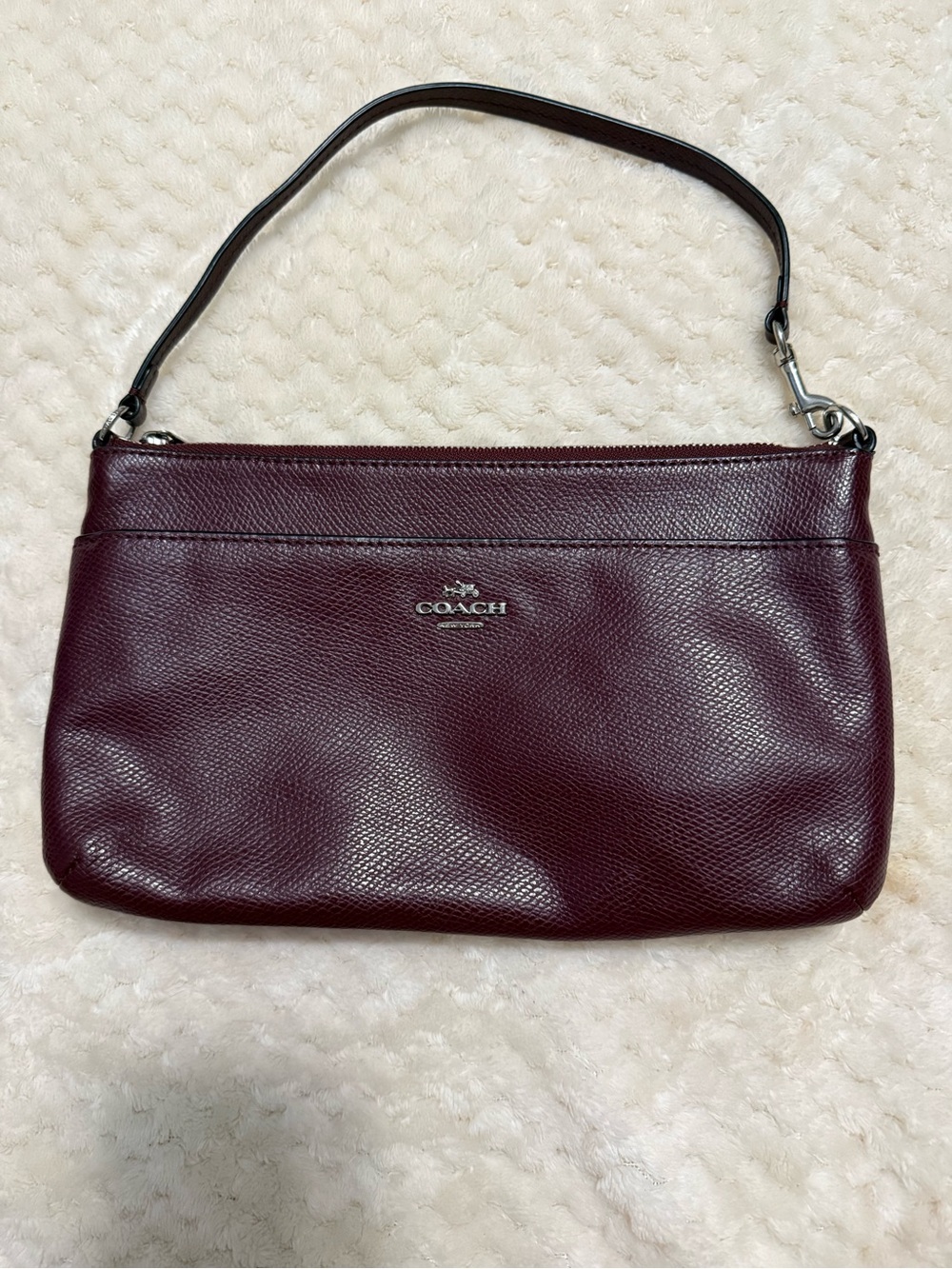 Coach Burgandy Leather Wristlet Purse